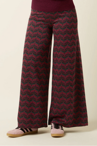 Pantalones Palazzo con borde Estelle Zigzag