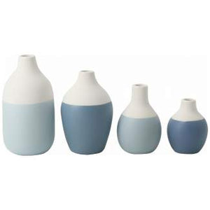 Mini jarrones con forma de botella "azules" (juego de 4) 18228