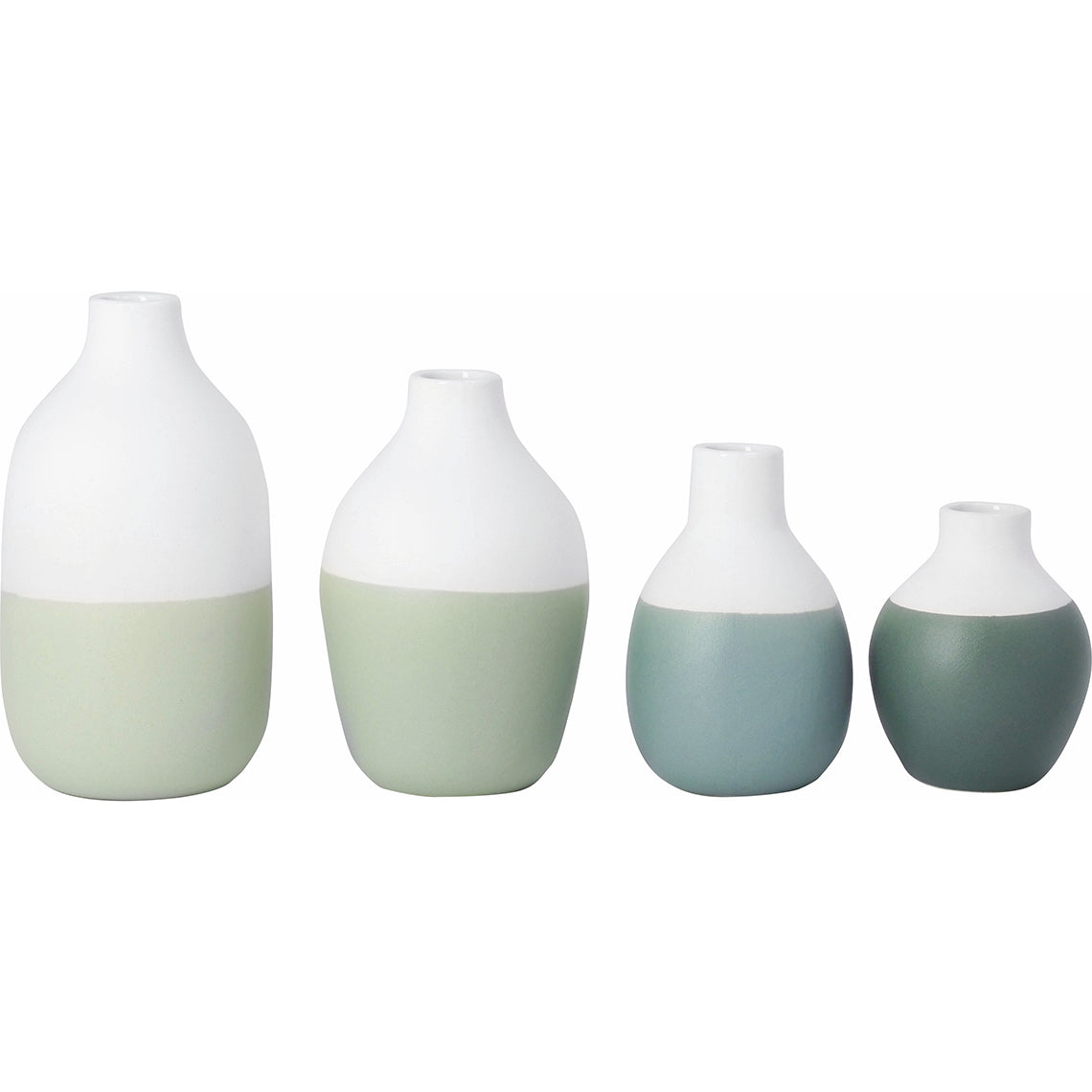 Mini jarrones botella "Verde" "Set de 4" 18229