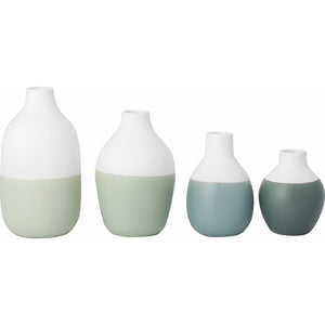 Mini jarrones botella "Verde" "Set de 4" 18229