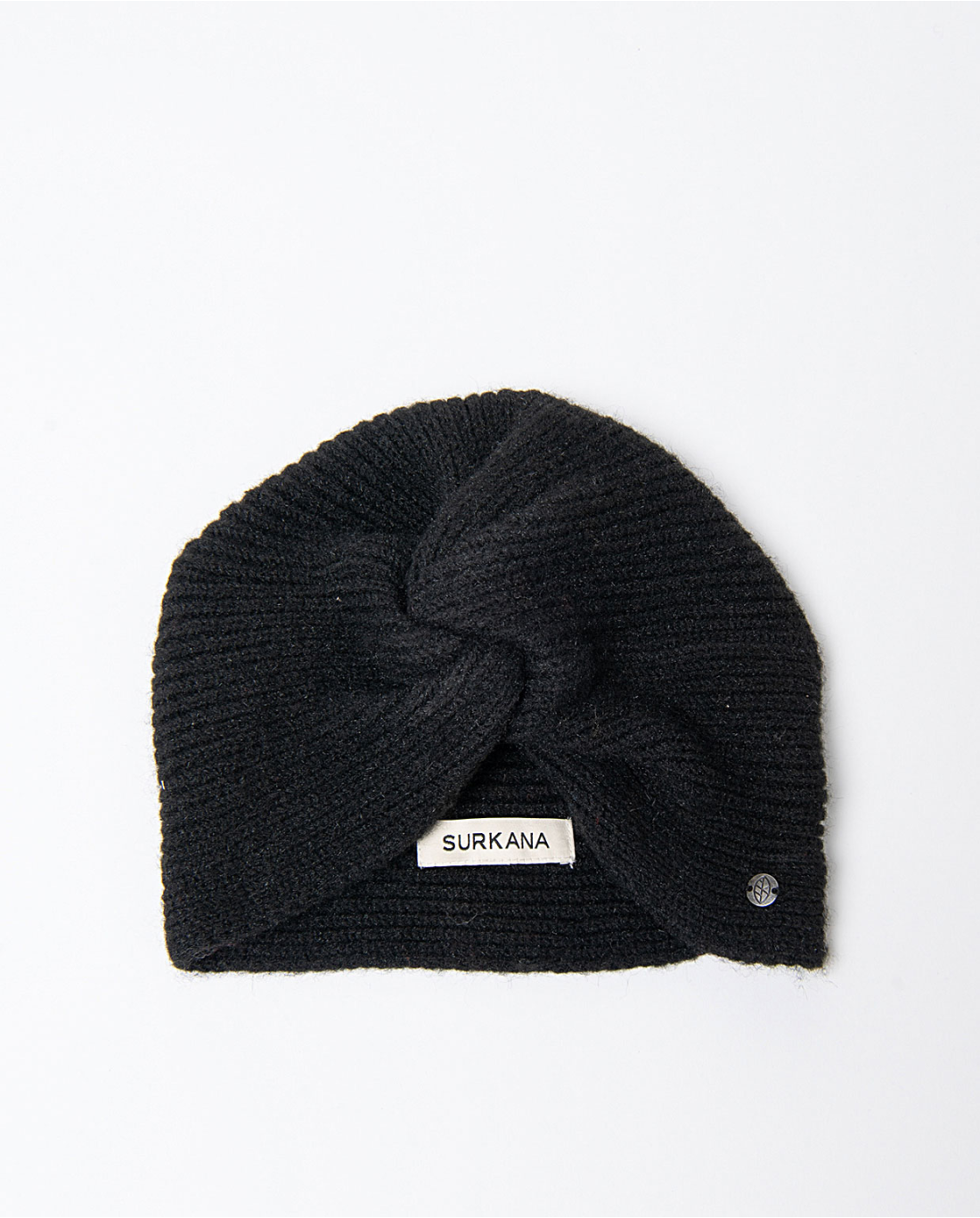 Turbante tricotado con efecto nudo Negro  35GOTU531