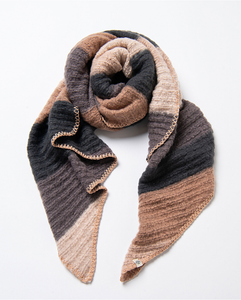 Bufanda tricot de rayas Chocolate  35BUNA731