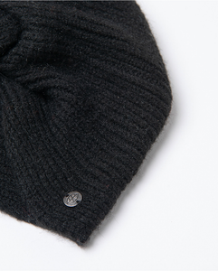 Turbante tricotado con efecto nudo Negro  35GOTU531