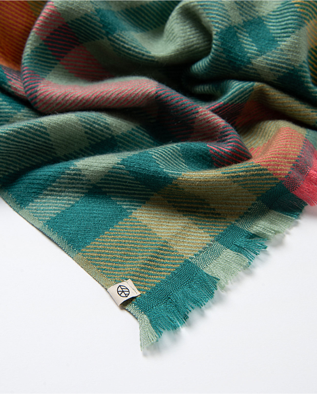 Bufanda de jacquard de cuadros Azul 35BUIN731