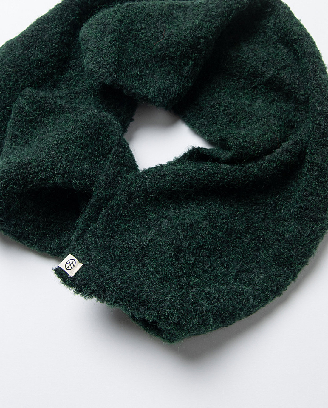Cuello en tejido bouclé reciclado Verde Botella 35CUBU731
