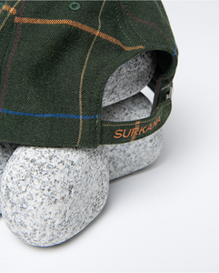 Gorra baseball con tejido de cuadros Kaki  35GOTE531