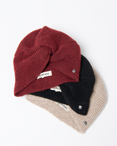 Turbante tricotado con efecto nudo Crudo  35GOTU531