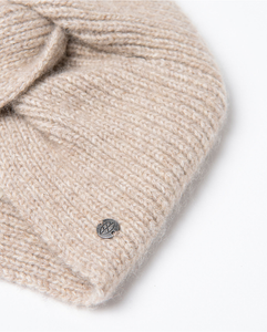 Turbante tricotado con efecto nudo Crudo  35GOTU531