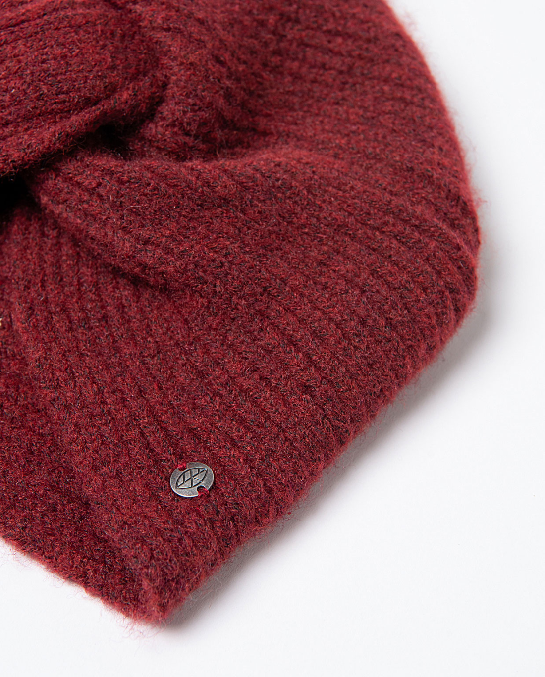 Turbante tricotado con efecto nudo Granate  35GOTU531