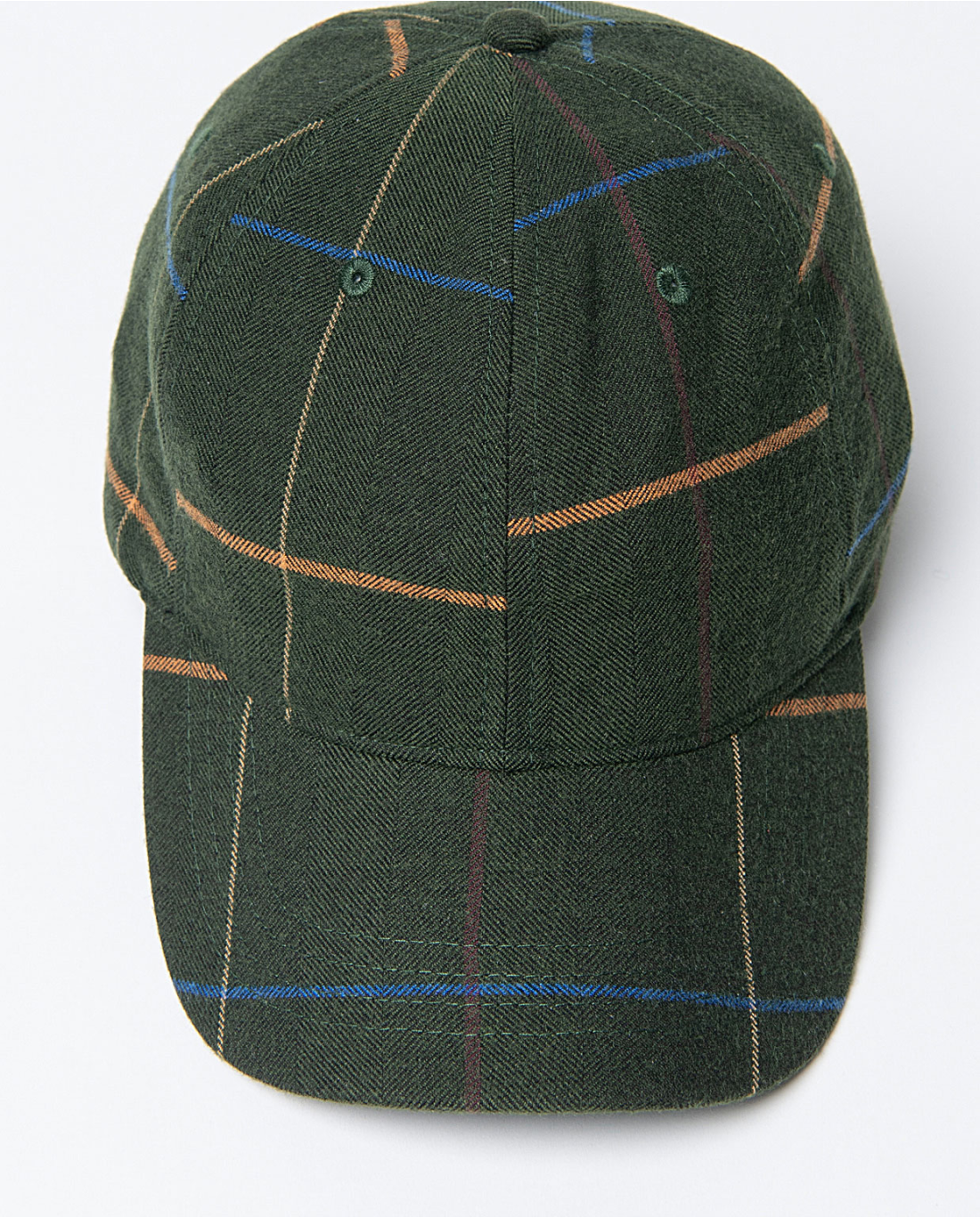 Gorra baseball con tejido de cuadros Kaki  35GOTE531