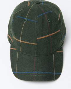 Gorra baseball con tejido de cuadros Kaki  35GOTE531