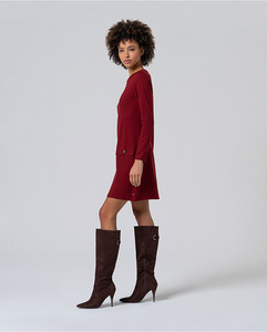 Vestido corto y recto evasé Rojo Inglés 565LISA711-49