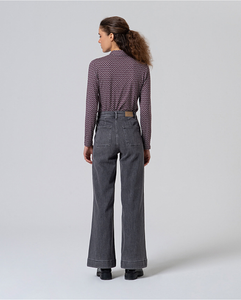 Pantalón vaquero corte flare Gris  555LIJE524-80
