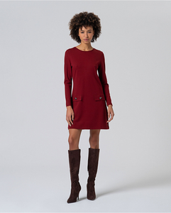 Vestido corto y recto evasé Rojo Inglés 565LISA711-49