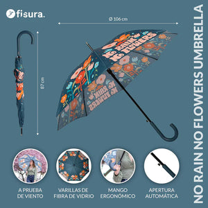 Paraguas "No rain no flowers"