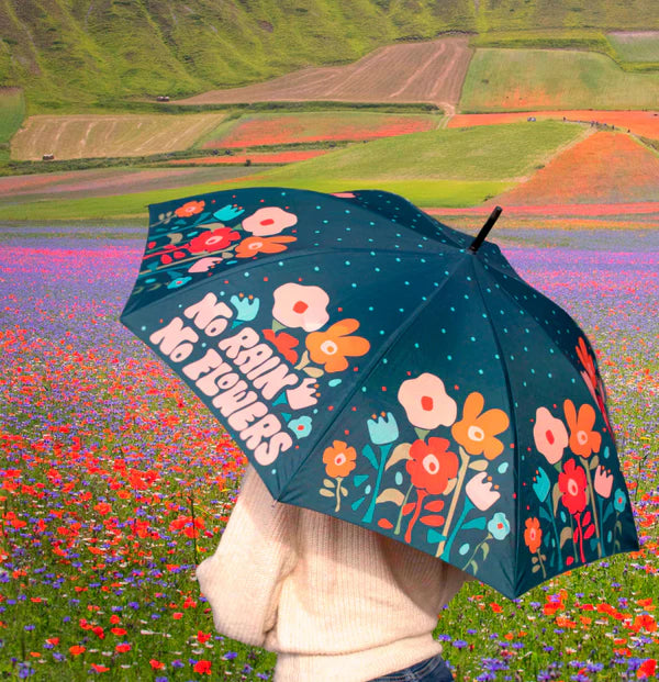 Paraguas "No rain no flowers"