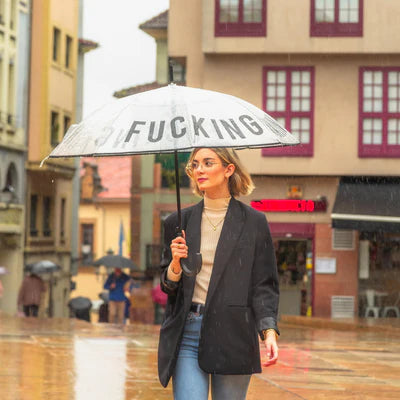 Paraguas transparente "Fucking Rain"