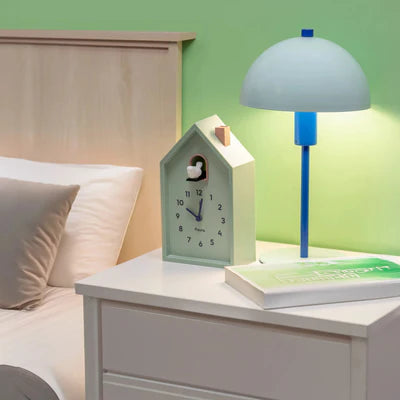 Reloj despertador cuco casita menta