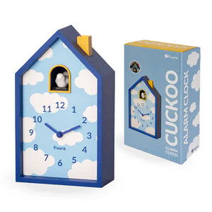 Reloj despertador cuco casita nubes