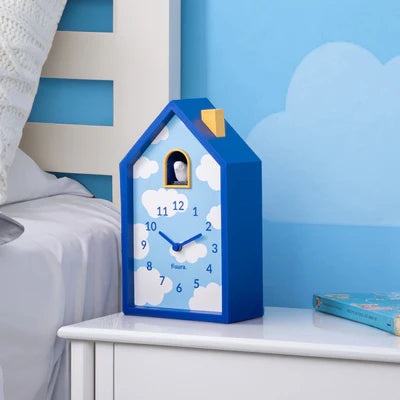 Reloj despertador cuco casita nubes