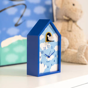 Reloj despertador cuco casita nubes