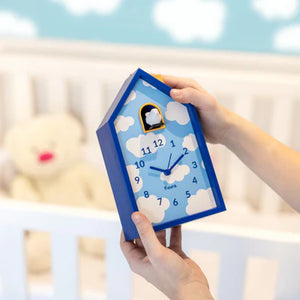 Reloj despertador cuco casita nubes