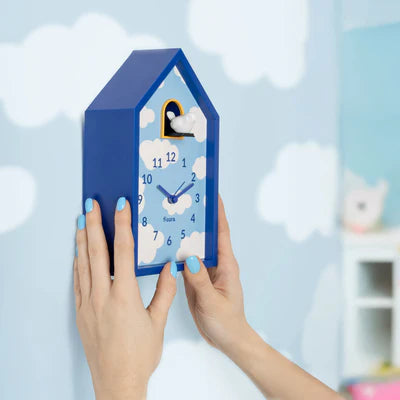 Reloj despertador cuco casita nubes
