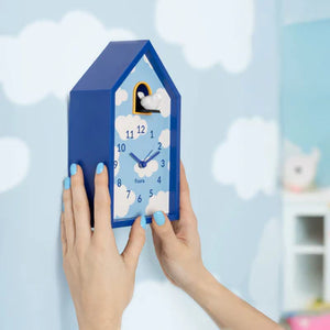 Reloj despertador cuco casita nubes