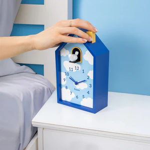 Reloj despertador cuco casita nubes