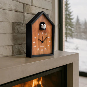 Reloj despertador cuco casita madera