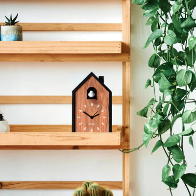 Reloj despertador cuco casita madera