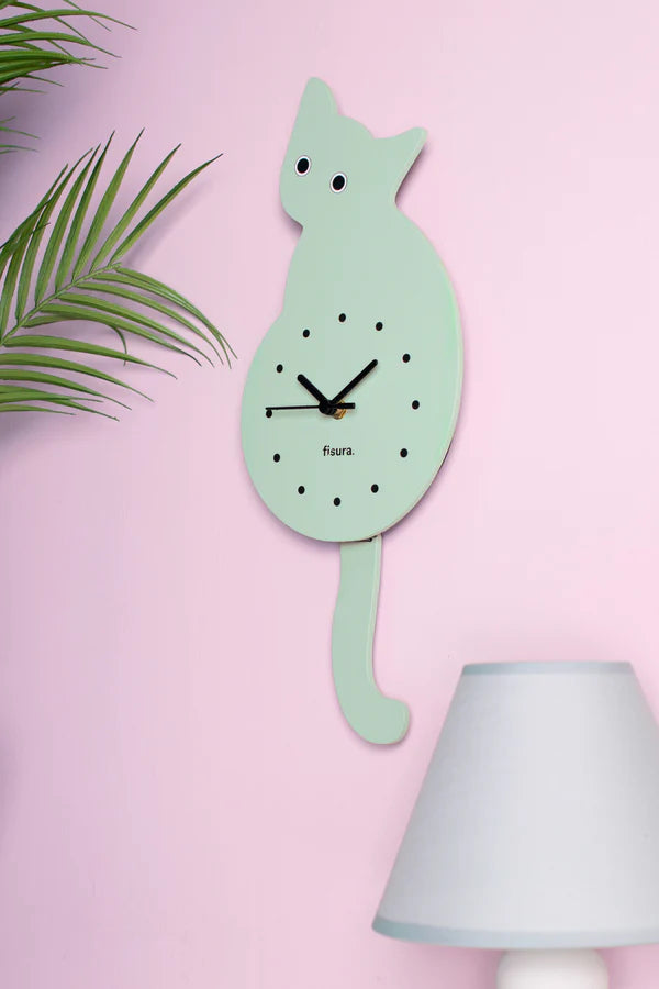 Reloj gato verde menta