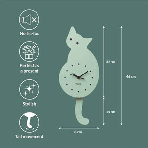 Reloj gato verde menta
