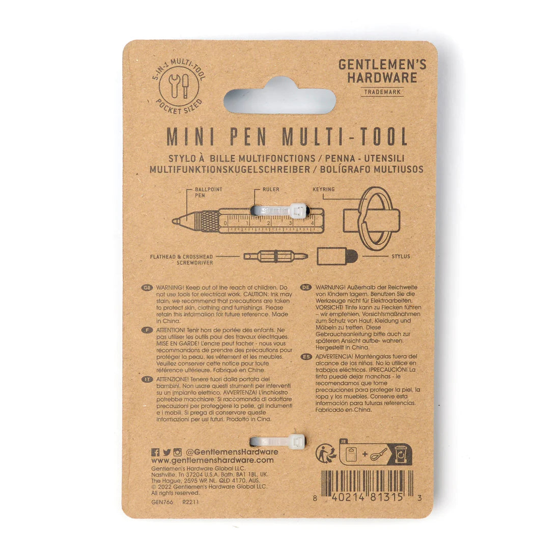 Mini bolígrafo multiherramienta