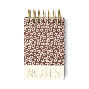 Bloc de notas grueso: diseño floral burdeos