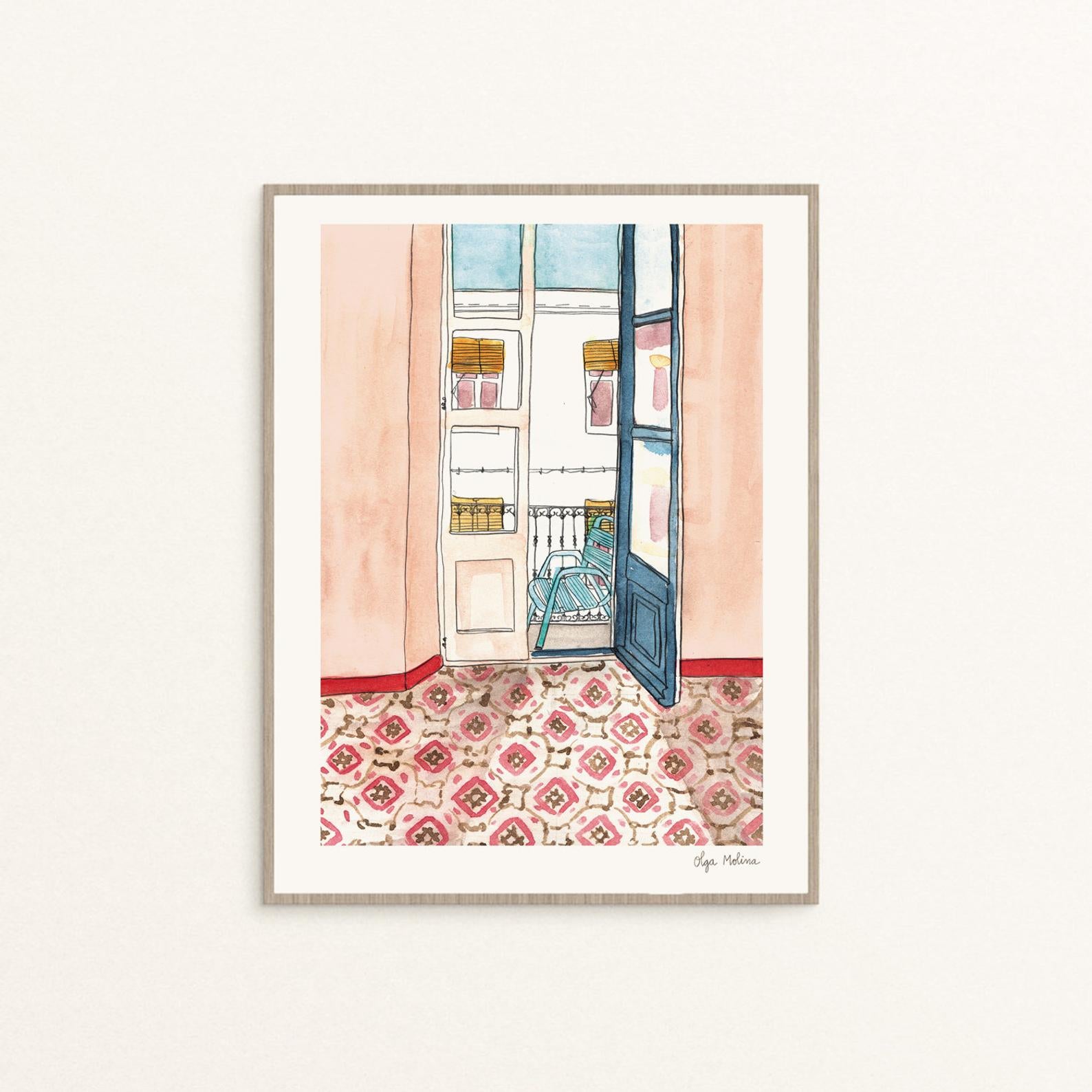 Print azulejos rosas